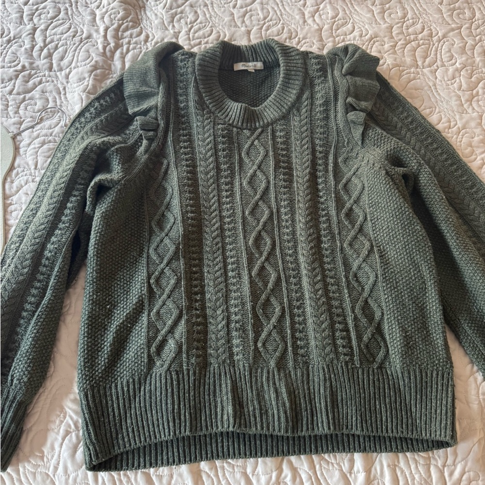 Green Cable Knit Sweater
